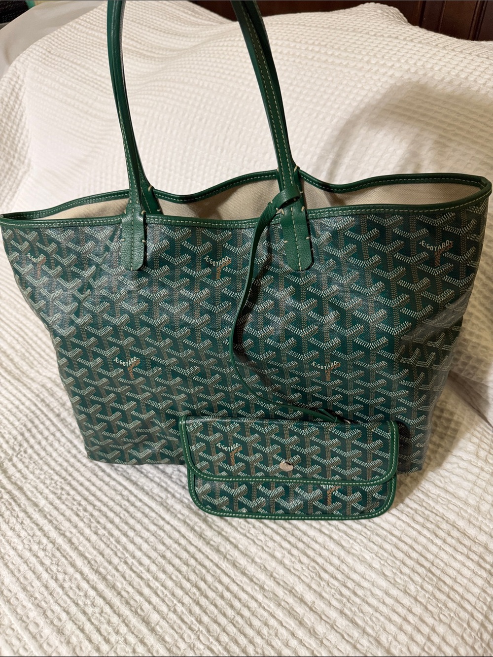 Goyard Green Saint Louis Tote with Matching Pouch